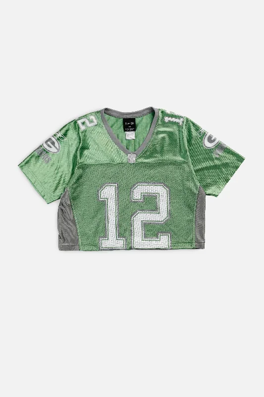 Men's Retro Hockey Jerseys with Classic Stripes and Logos for a Nostalgic Hockey AestheticRework Crop Green Bay Packers NFL Jersey - M