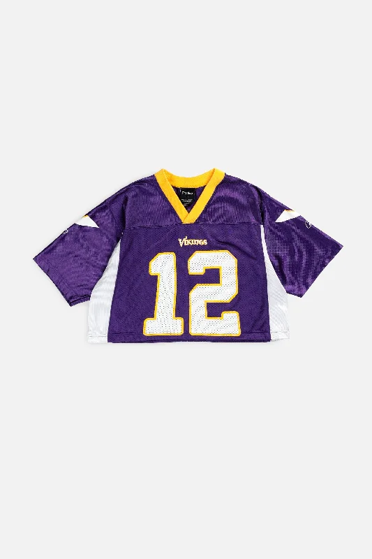 Men's Breathable Polyester Running Jerseys in Bright Neon Colors for High - Visibility WorkoutsRework Crop Minnesota Vikings NFL Jersey - S