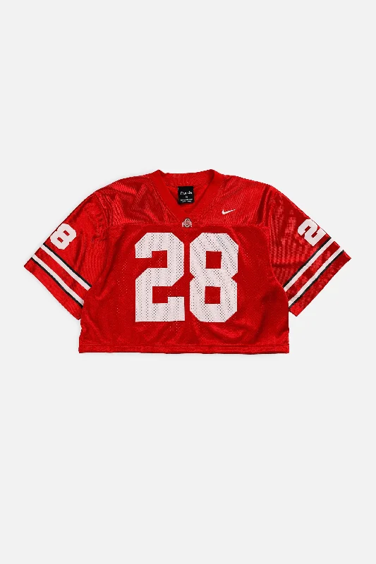 Men's Throwback Rugby Jerseys of Historic Matches and Teams for Rugby History BuffsRework Crop Ohio State Buckeyes NCAA Jersey - M