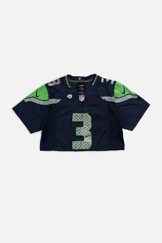 Men's Retro Hockey Jerseys with Classic Stripes and Logos for a Nostalgic Hockey AestheticRework Crop Seattle Seahawks NFL Jersey - XS