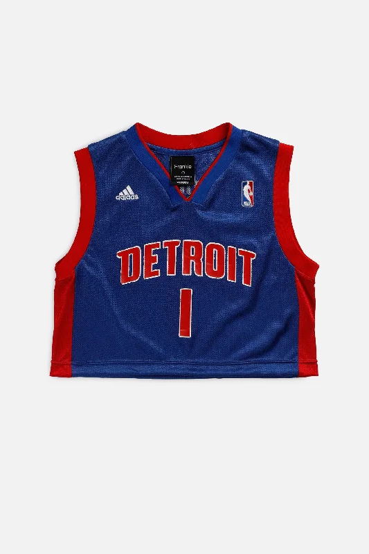 Men's Replica Hockey Jerseys of Star Players for Devoted Ice Hockey SupportersRework Detroit Pistons NBA Crop Jersey - XS