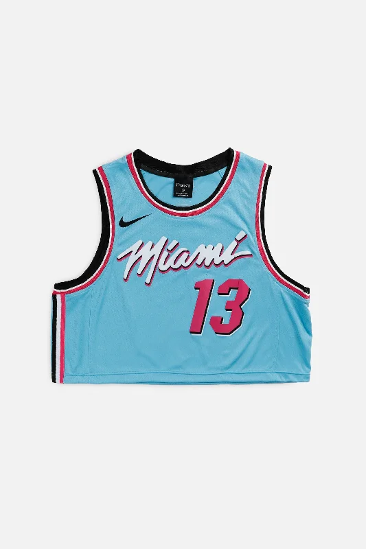 Men's Sustainable Organic Cotton Rugby Jerseys for Eco - Conscious Sports EnthusiastsRework Miami Heat NBA Crop Jersey - M