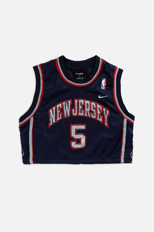 Men's Basketball Jerseys in Sleeveless Design for Enhanced Mobility on the CourtRework New Jersey Nets NBA Crop Jersey - XS
