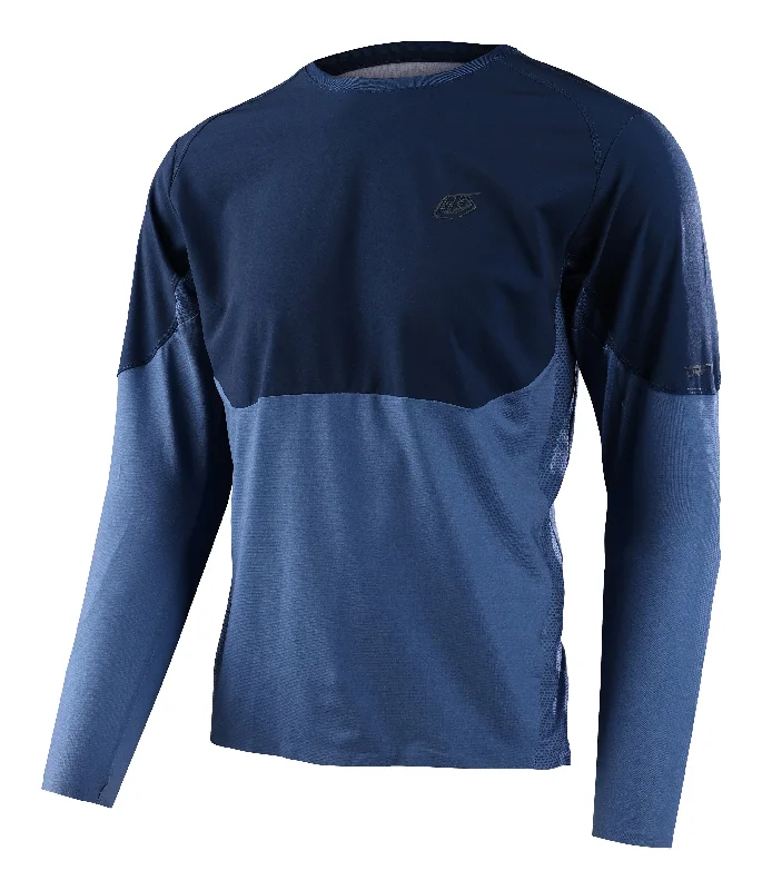 Men's Sustainable Organic Cotton Rugby Jerseys for Eco - Conscious Sports EnthusiastsTroy Lee Designs Drift Long Sleeve MTB Jersey - Blue Mirage - 2023