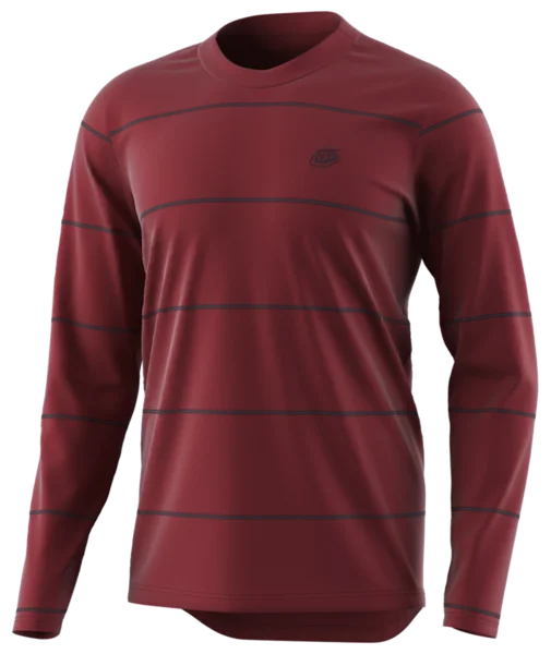Men's Cycling Jerseys with Reflective Stripes for Safe and Stylish Rides at NightTroy Lee Designs Flowline Long Sleeve MTB Jersey - Revert - Wine