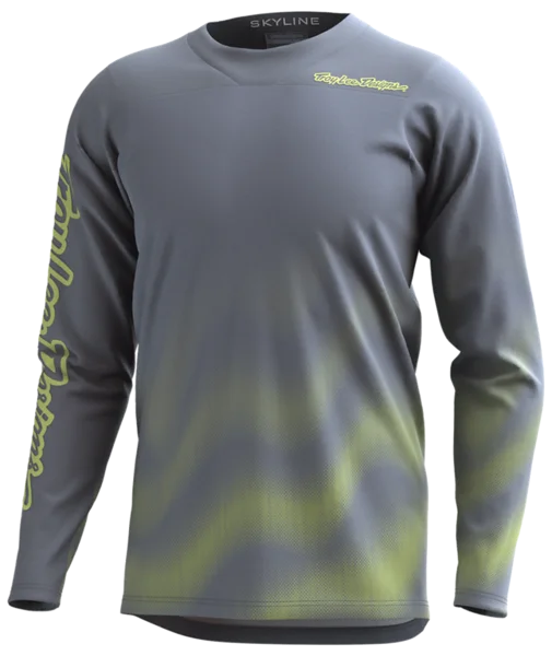 Men's Limited - Release American Football Jerseys of Rookie Stars for Early Adopters and FansTroy Lee Designs Skyline Chill Long Sleeve MTB Jersey - Waves - Light Gray - 2023