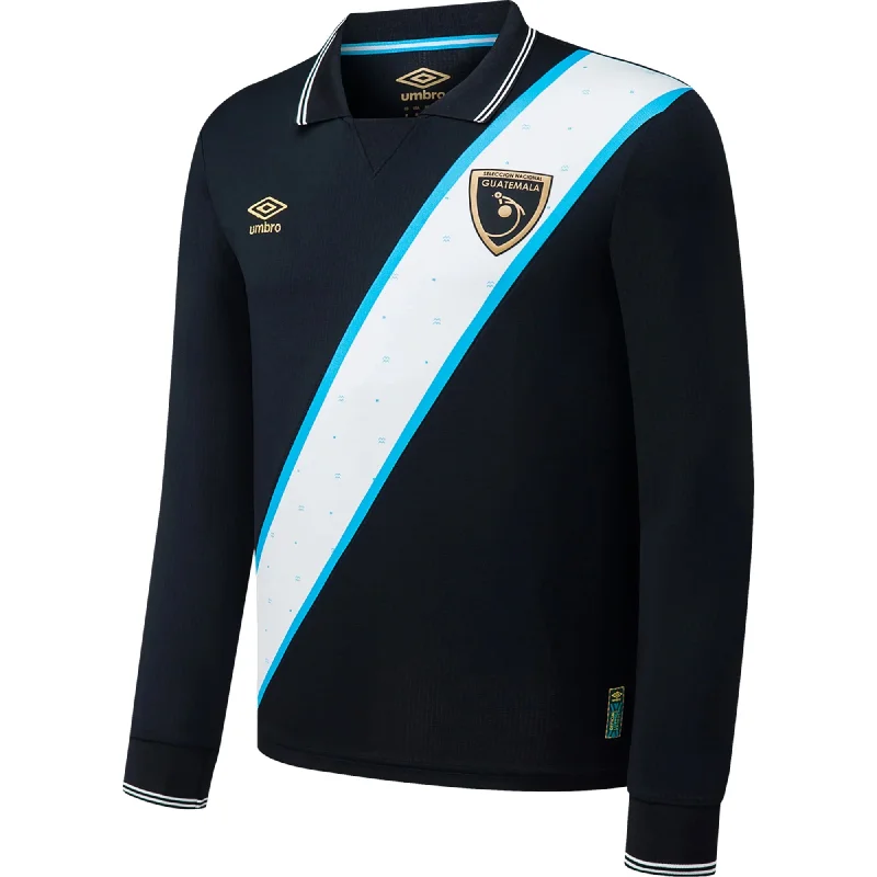 Men's Moisture - Wicking Golf Jerseys with UV Protection for Comfortable Rounds on the CourseUmbro Guatemala Long Sleeve Third Jersey 23/24 (Black)