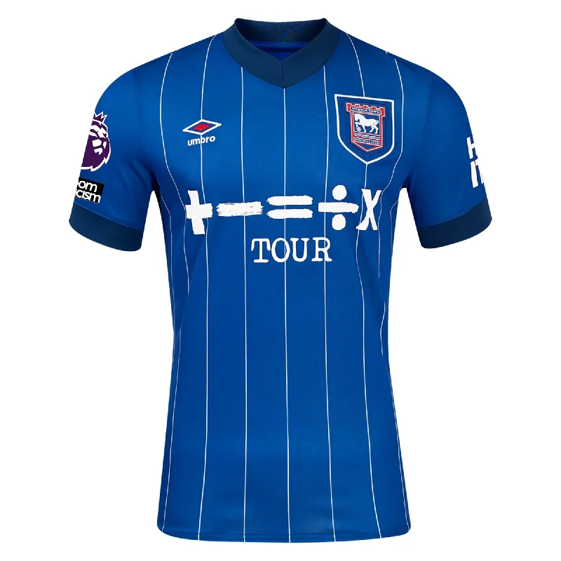 Men's Moisture - Wicking Lacrosse Jerseys with Mesh Panels for Optimal Performance on the FieldUmbro Ipswich Town Home Jersey w/ EPL + No Room For Racism 24/25 (Royal Blue)