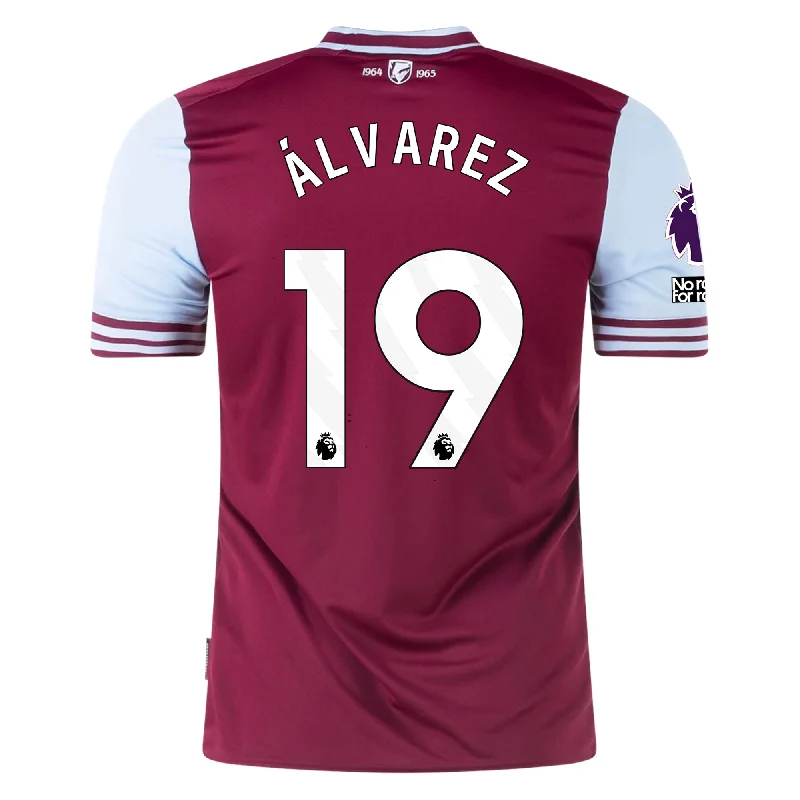 Men's Custom - Embroidered Volleyball Jerseys for Team Uniforms or Personalized GearUmbro West Ham Edson Alvarez Home Jersey w/ EPL + No Room For Racism Patches 24/25 (Maroon/Sky Blue)