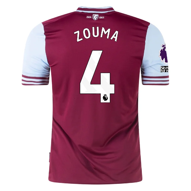 Men's Basketball Jerseys with Signature Player Logos for a Fan - Favorite LookUmbro West Ham Kurt Zouma Home Jersey w/ EPL + No Room For Racism Patches 24/25 (Maroon/Sky Blue)