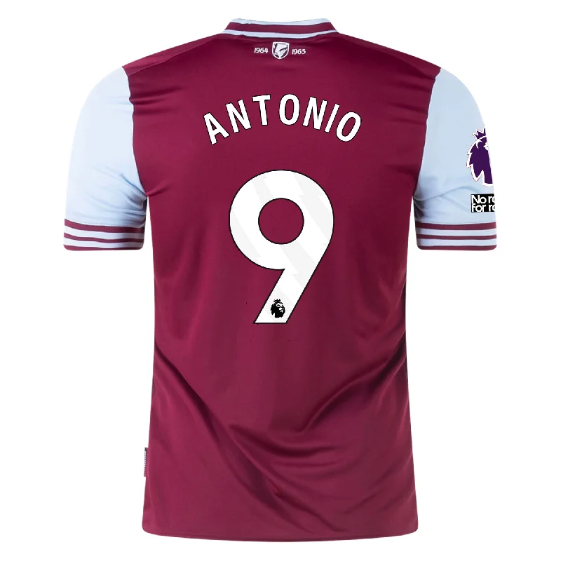 Men's Custom - Embroidered Volleyball Jerseys for Team Uniforms or Personalized GearUmbro West Ham Michail Antonio Home Jersey w/ EPL + No Room For Racism Patches 24/25 (Maroon/Sky Blue)
