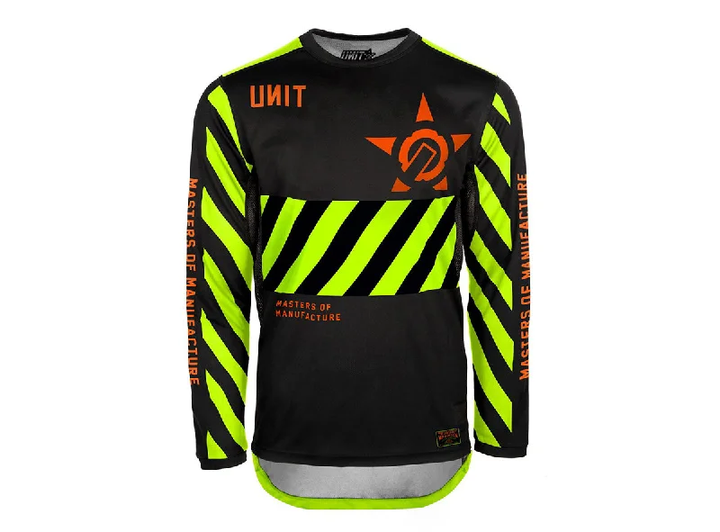 Men's Custom - Embroidered Volleyball Jerseys for Team Uniforms or Personalized GearUnit Hazard Long Sleeve MX Jersey - Slim Fit - Black-Yellow - 2021