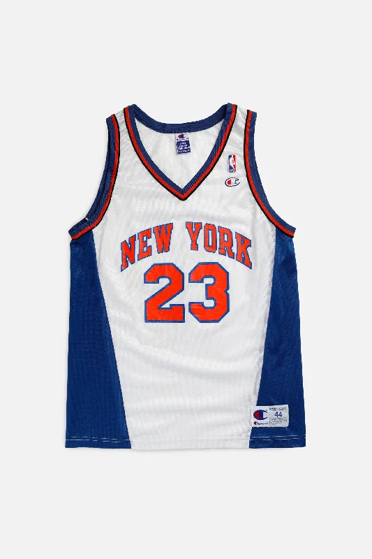 Men's Sustainable Organic Cotton Rugby Jerseys for Eco - Conscious Sports EnthusiastsVintage NY Knicks NBA Jersey - L