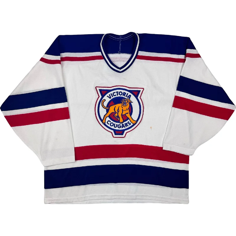 Men's Football Jerseys with Embroidered Club Badges for a Premium and Authentic AppealVintage Victoria Cougars WHL Hockey Jersey White Rare
