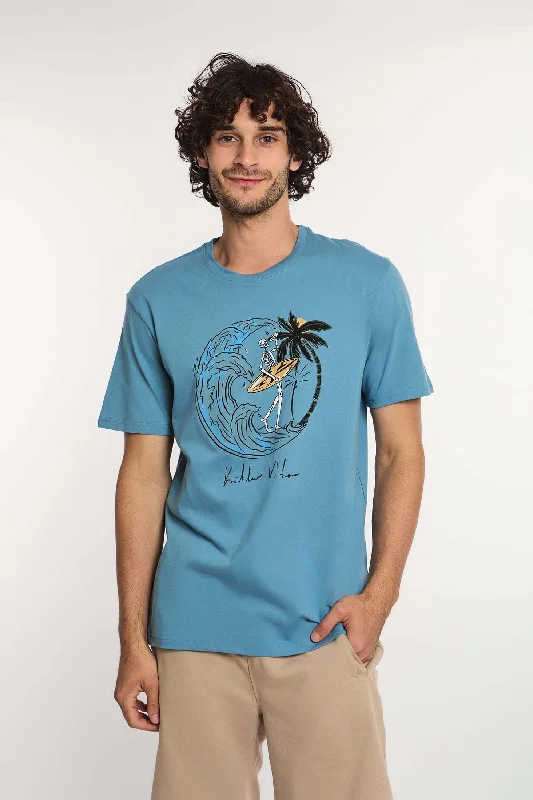 Men's button - front t - shirts with a unique artistic printT-Shirt