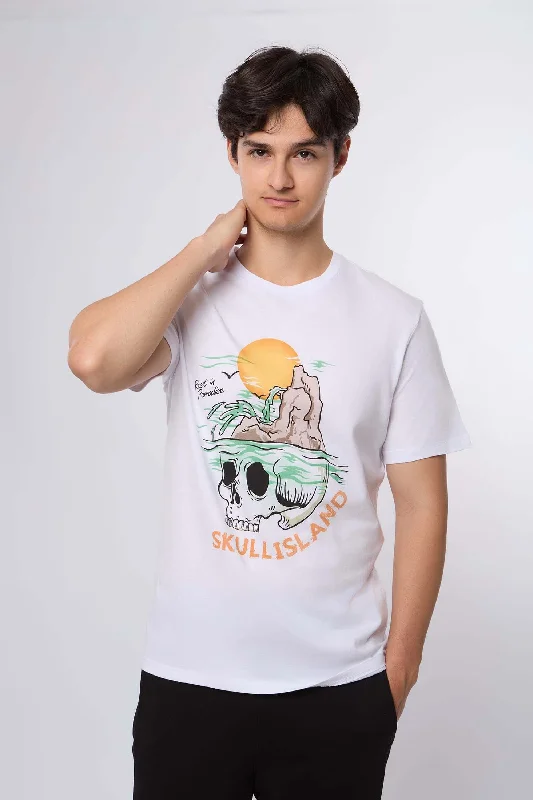 Men's button - front t - shirts with a unique artistic printT-Shirt