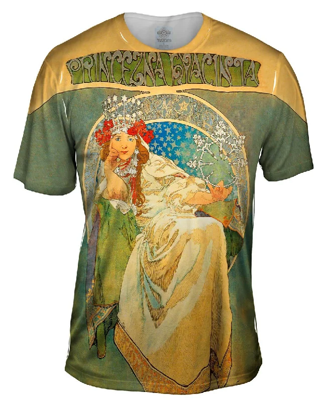 Men's ribbed t - shirts with a textured finish for added styleAlphonse Mucha-Princess Hyacinth-1911