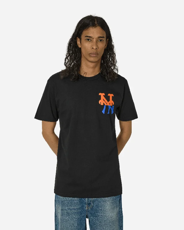 Men's slim - fit graphic t - shirts with vintage rock band printsMets Logo T-Shirt Black