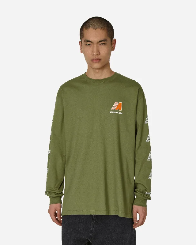 Men's moisture - wicking athletic t - shirts for intense workoutsAA Logo Longsleeve T-Shirt Army Green