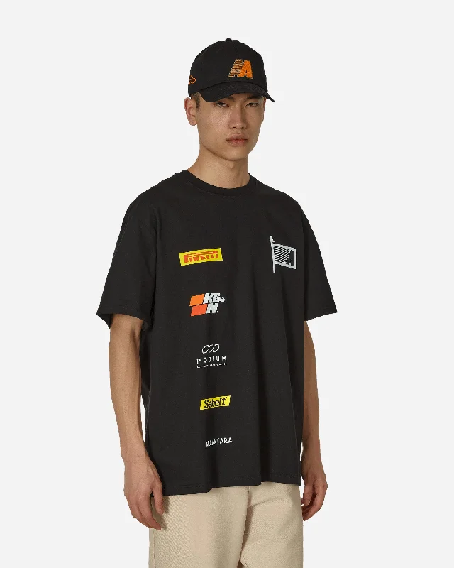 Men's polo t - shirts with a contrast collar for a preppy lookRacing Sponsors T-Shirt Black