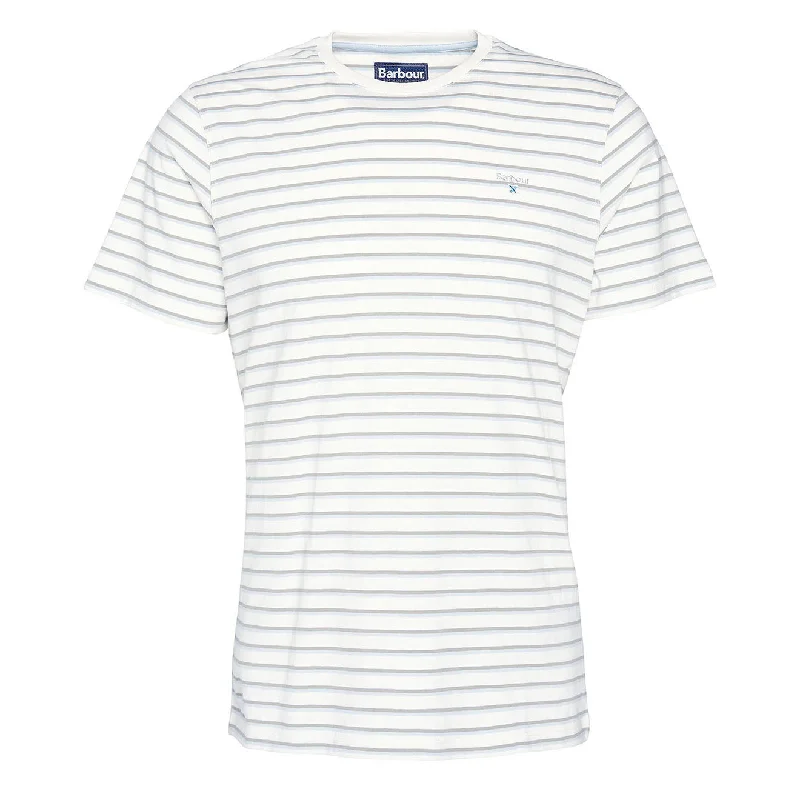 Men's thermal t - shirts with a high - neck design for cold weatherBarbour Ponte Striped T-Shirt Ecru