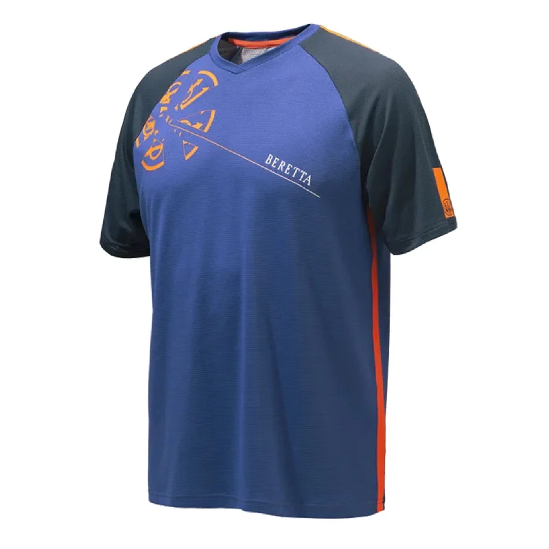 Men's distressed denim - look t - shirts with a rugged appealBeretta Bullseye T-shirt Blue Beretta