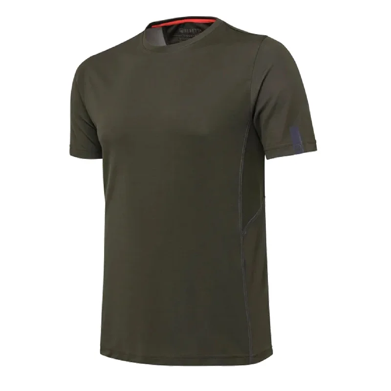 Men's long - sleeve henley t - shirts with button - down placketsBeretta Ice Power T-Shirt Green Moss