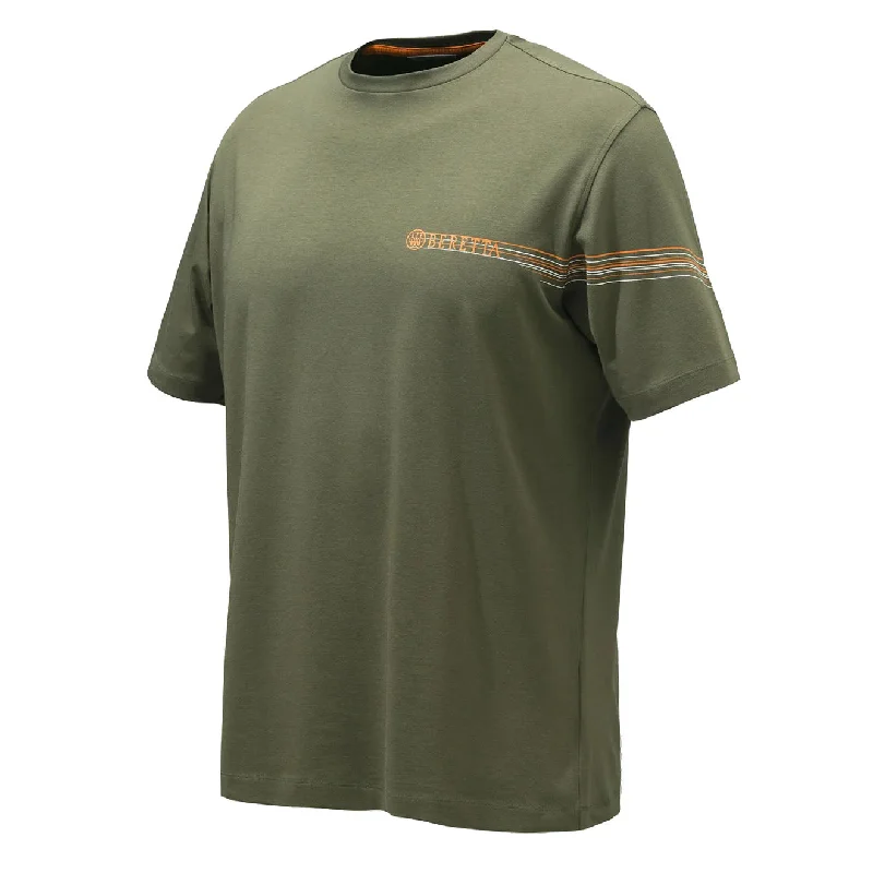 Men's smart - casual checkered t - shirts for semi - formal occasionsBeretta Lines T-shirt Green Stone