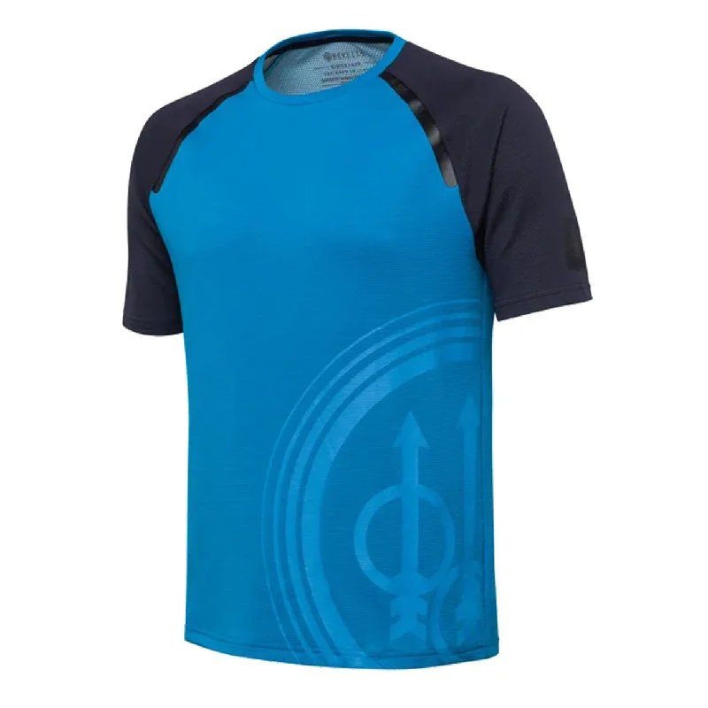 Men's long - sleeve henley t - shirts with button - down placketsBeretta Roundneck Logo T-Shirt Blue Excell