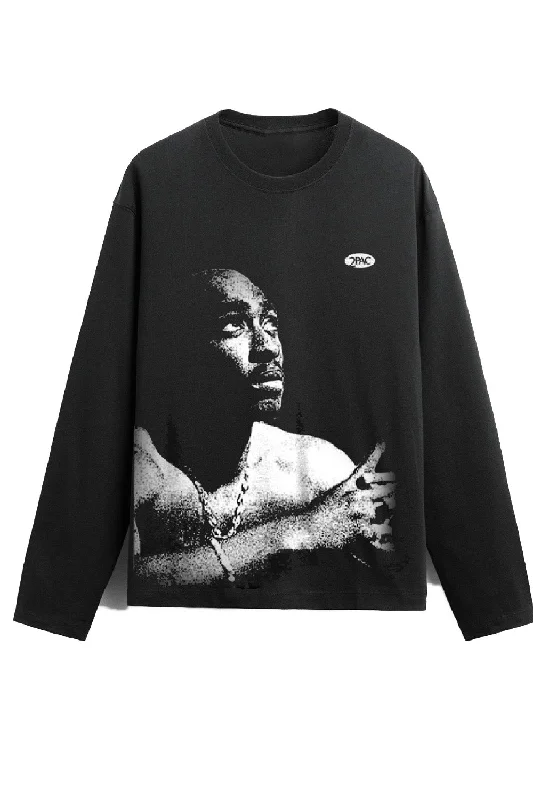 Men's lightweight performance t - shirts for running marathonsBlack 2pac Full Sleeves T-shirt