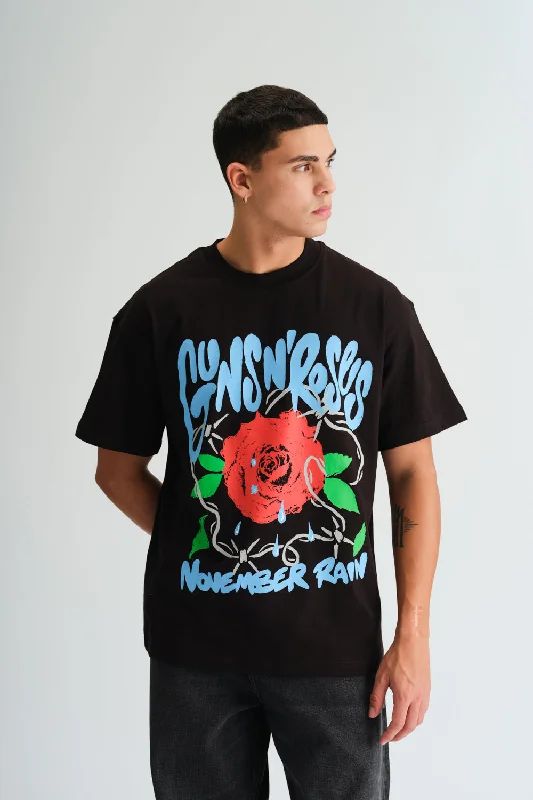 Men's lightweight performance t - shirts for running marathonsBlack November Rain Oversized T-shirt