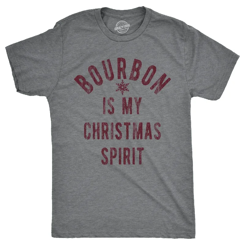 Men's v - neck muscle t - shirts for a body - building aestheticBourbon Is My Christmas Spirit Men's T Shirt