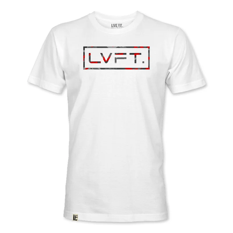 Men's thermal t - shirts with a high - neck design for cold weatherBox Logo Tee - White / Red Camo