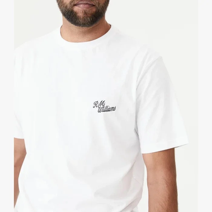Men's tie - dye t - shirts with a bohemian styleR.M.Williams - Byron T-Shirt - White