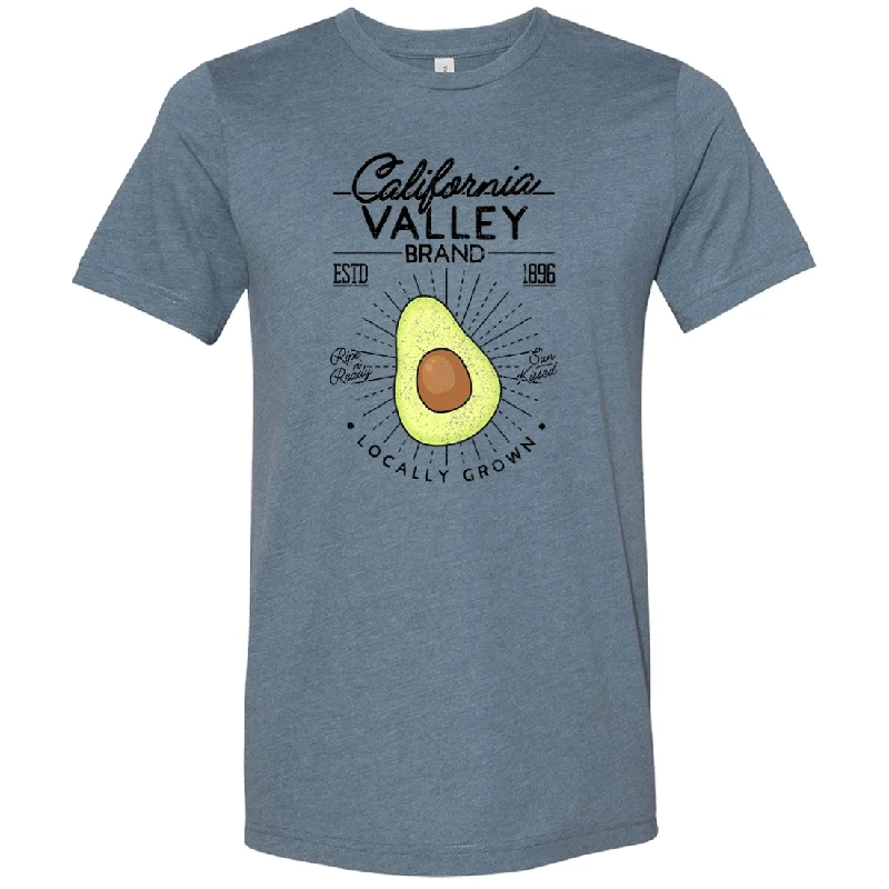 Men's short - sleeve linen t - shirts for summer beach outingsCalifornia Grown Avocado Asst Colors Sueded Tee