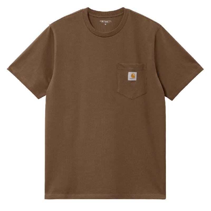 Men's short - sleeve linen t - shirts for summer beach outingsCarhartt WIP S/S Pocket T-Shirt Lumber