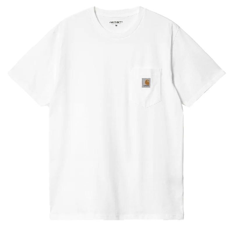 Men's distressed denim - look t - shirts with a rugged appealCarhartt WIP S/S Pocket T-Shirt White