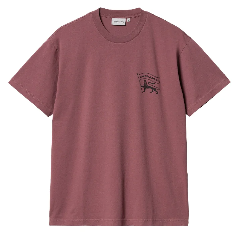 Men's smart - casual checkered t - shirts for semi - formal occasionsCarhartt WIP  S/S Stamp T-Shirt Dusty Fuscia / Black