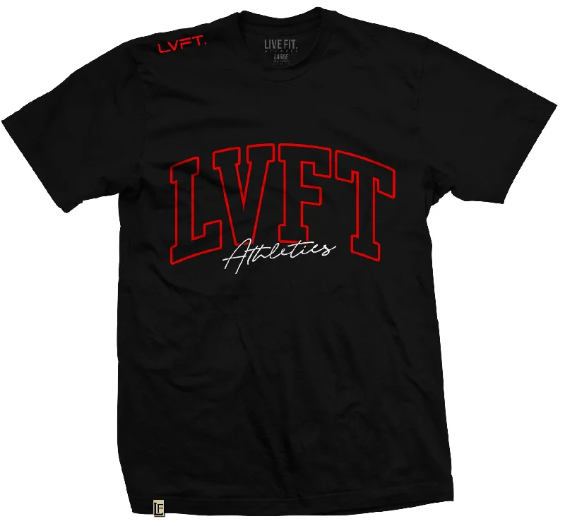 Men's ribbed t - shirts with a textured finish for added styleCentury Tee - Black/Red