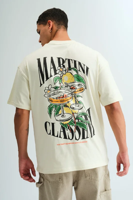 Men's long - sleeve henley t - shirts with button - down placketsClassic Martini Oversized T-shirt