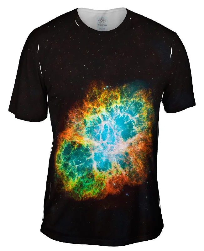 Men's slim - fit graphic t - shirts with vintage rock band printsCrab Nebula Space Galaxy