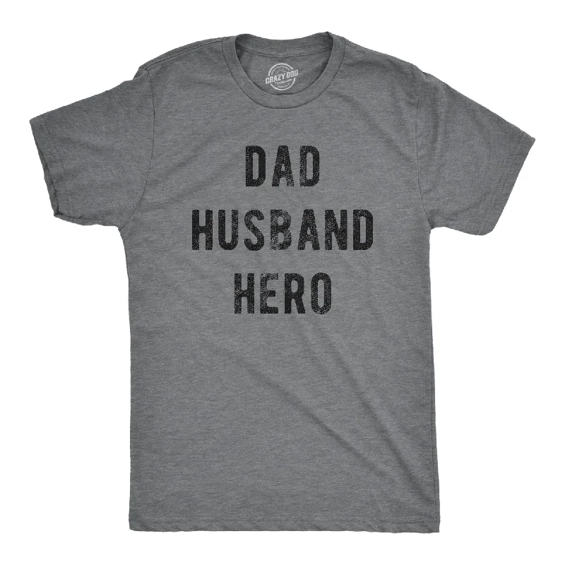 Men's distressed denim - look t - shirts with a rugged appealDad Husband Hero Men's T Shirt