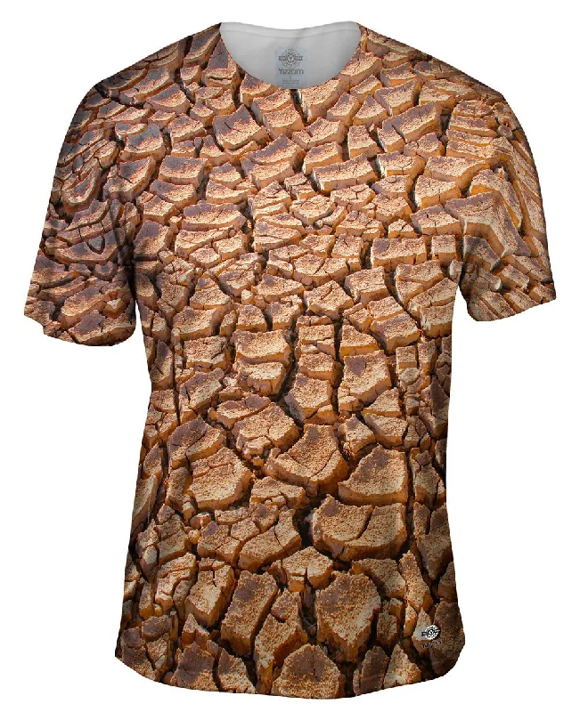 Men's smart - casual checkered t - shirts for semi - formal occasionsDesert Drought