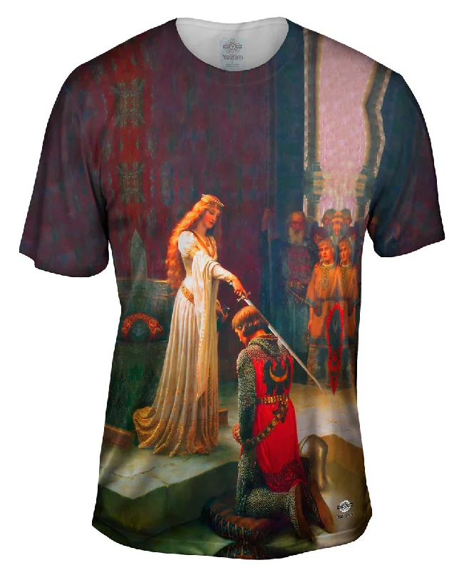 Men's slim - fit graphic t - shirts with vintage rock band printsEdmund Leighton - "Accolade" (1901)