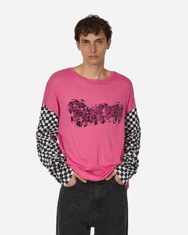 Men's tie - dye t - shirts with a bohemian stylePrinted Light Jersey Longsleeve T-Shirt Fuchsia