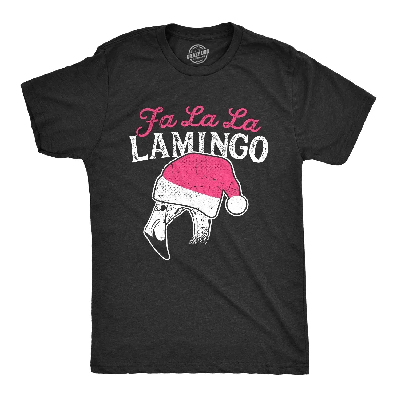 Men's smart - casual checkered t - shirts for semi - formal occasionsFa La La Lamingo Men's T Shirt