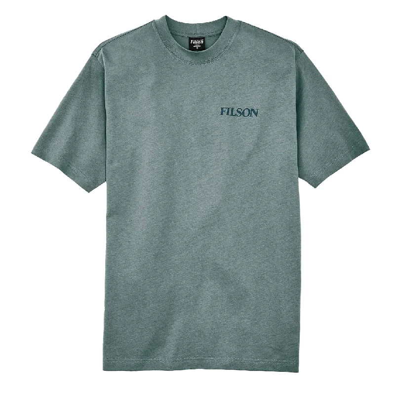 Men's distressed denim - look t - shirts with a rugged appealFilson Frontier Graphic T-Shirt Balsam Green / Salmo