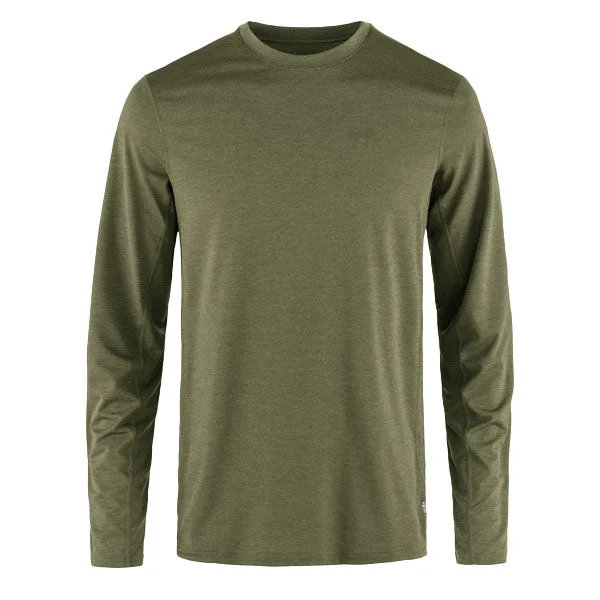 Men's UV - protection t - shirts for outdoor activities in the sunFjallraven Abisko Day Hike LS Green
