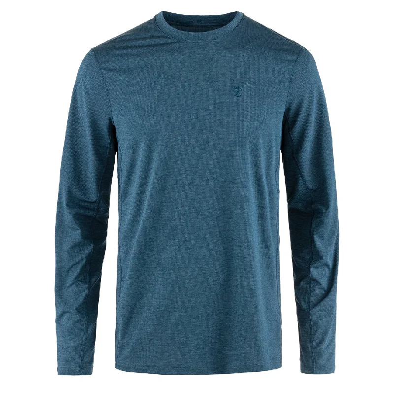 Men's ribbed t - shirts with a textured finish for added styleFjallraven Abisko Day Hike LS Indigo Blue
