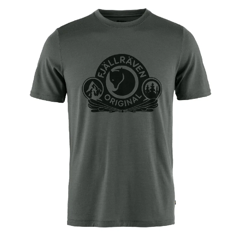 Men's polo t - shirts with a contrast collar for a preppy lookFjallraven Abisko Wool Classic SS Basalt